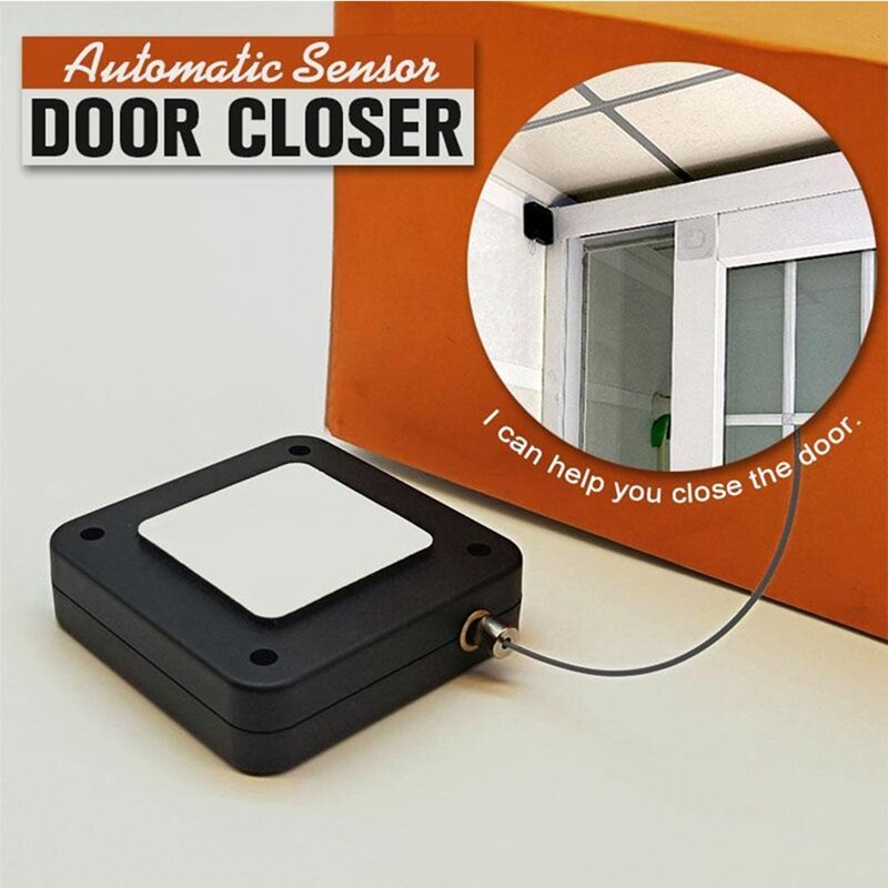 1PC New Punch-free Automatic Square Telescopic Automatic Pull Box Wire Rope Reel Box Sensor Door Closer