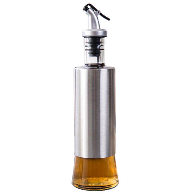 300ml Kitchen Glass Oil Bottle Stainless Steel Leak-Proof Soy Sauce Vinegar Cruet Storage Dispenser Useful Kitchen Tools By Ertic