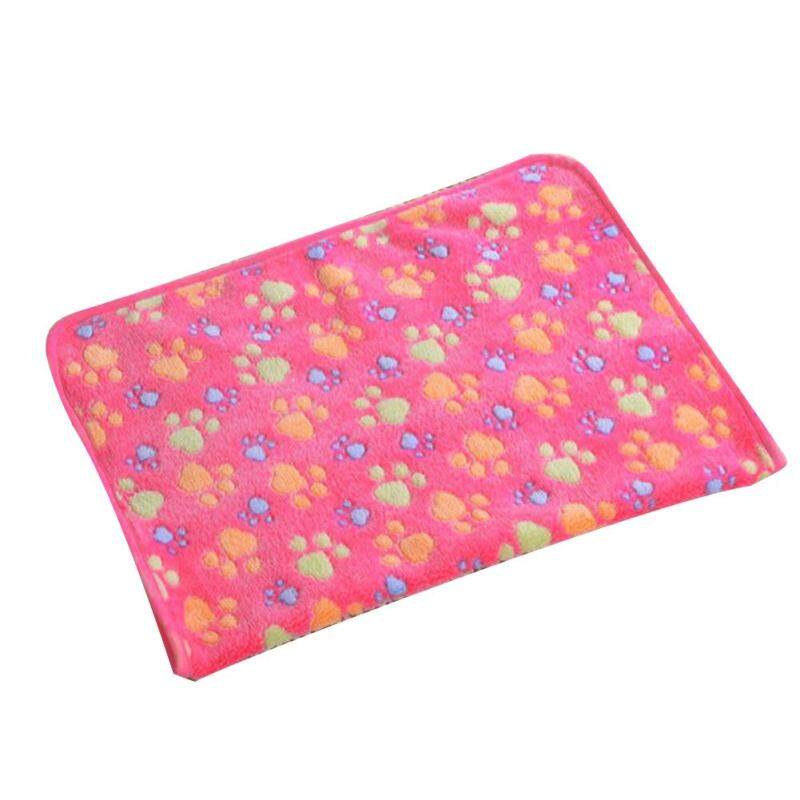 Huanhuang®Mùa Đông Dày Ấm In Hình Móng San Hô Lông Cừu Họa Tiết Cún Cưng Chó Con Chăn Chó Con Mat