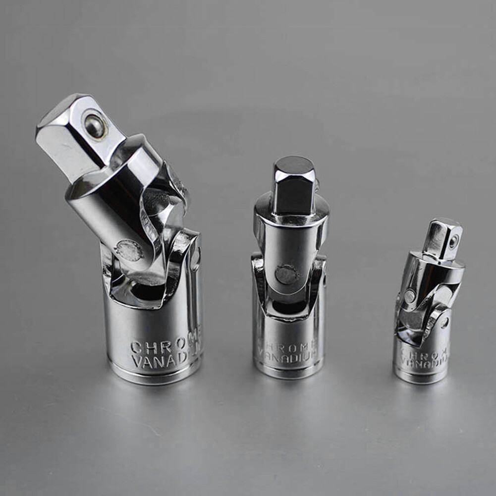 Farfi 1/2 1/4 3/8 inches Chrome Universal Joint Adapter Socket Wrench Hardware Tool