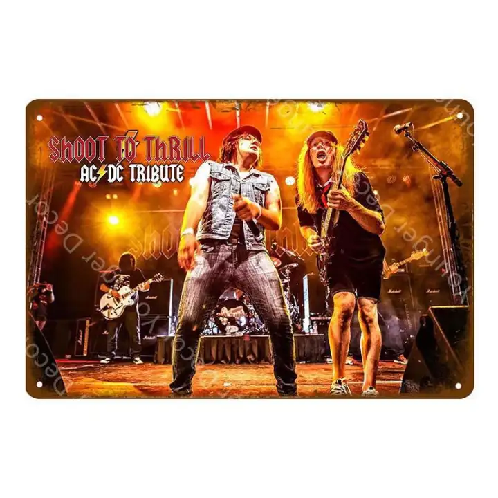 Rock Acdc Band Vintage Metal Signs Ac Dc Music Club Advertising Plaque Bar Cafe Pub Casino Decoration Wall Sticker Painting Poster Lazada Ph