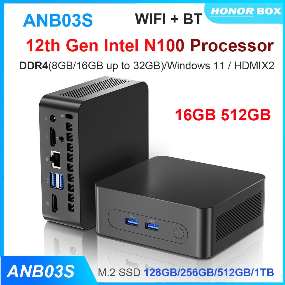 SZBOX GK N100 12th Gen Intel N95/N100 Mini PC Windows 11 8GB DDR4 3200MHz 128GB 2.5G LAN 4K Office Gamer Computer 12V 3A ราคา 5,377 บาท*ส่งฟรี