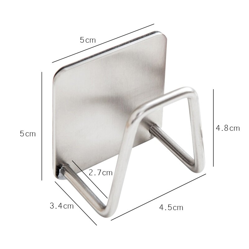 Stainless steel kitchen sponge holder, self adhesive sink, drain sponges, drying rack, kitchen sink accessories, storage organizer