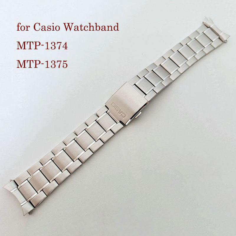 22mm Solid Stainless Steel Watchband for Casio MTP-1374 MTP-1375