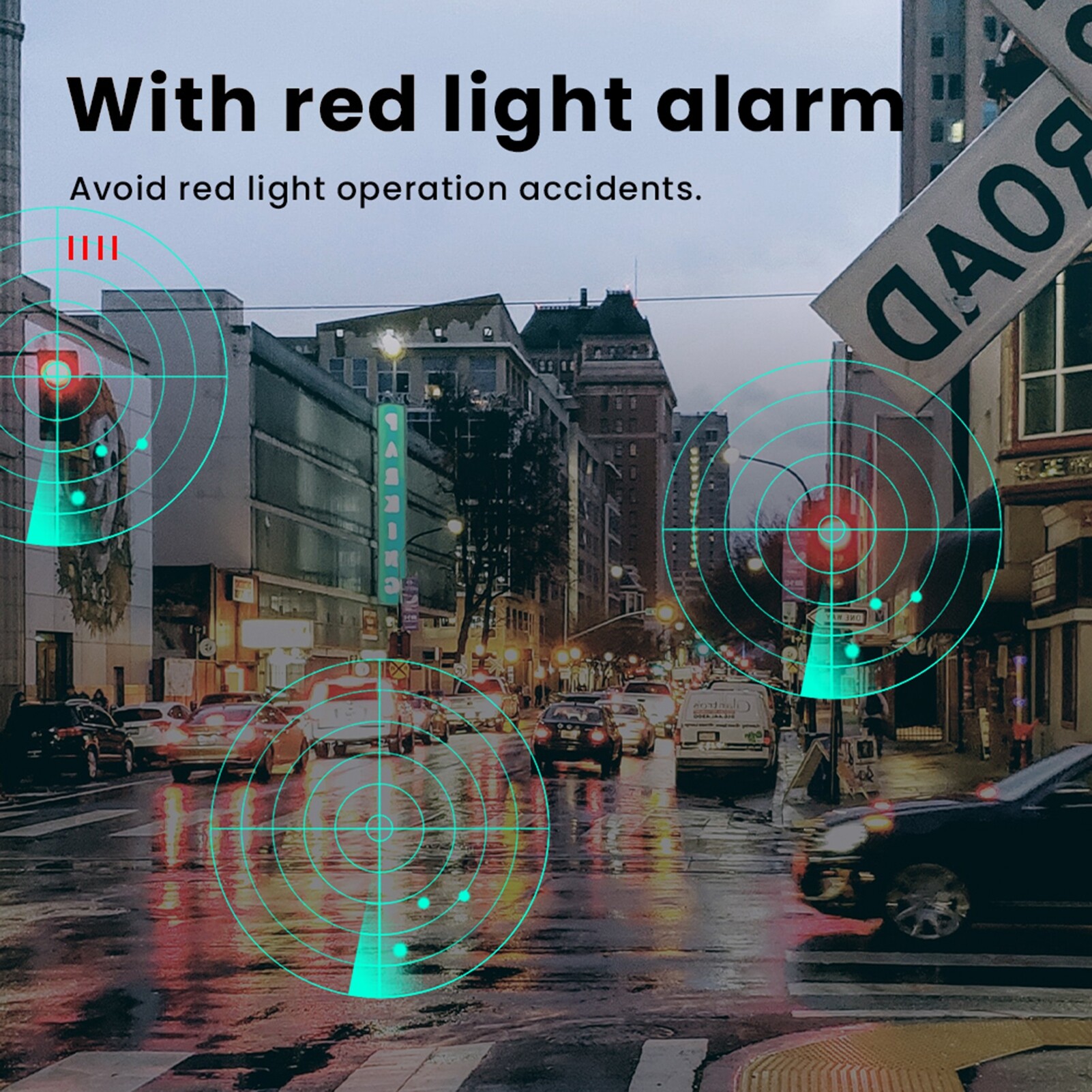 Radar Detector Full Frequency Detection Automotive Speed Alarm System Radar Detector with Red Light Camera Warning for Car