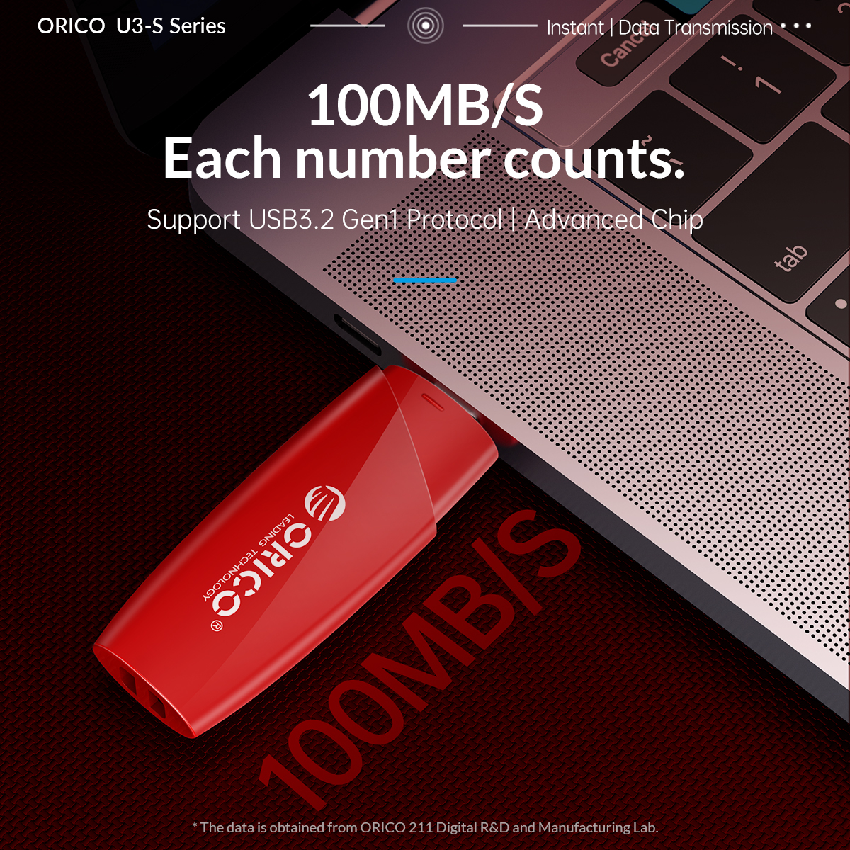 Music USB Stick ORICO USB Flash Drive Pen Drive 64GB/128GB/256GB USB 3.0 Chất Liệu ABS Flash USB Stick Cho Máy Tính TV Âm Thanh Xe Hơi (U3-S)