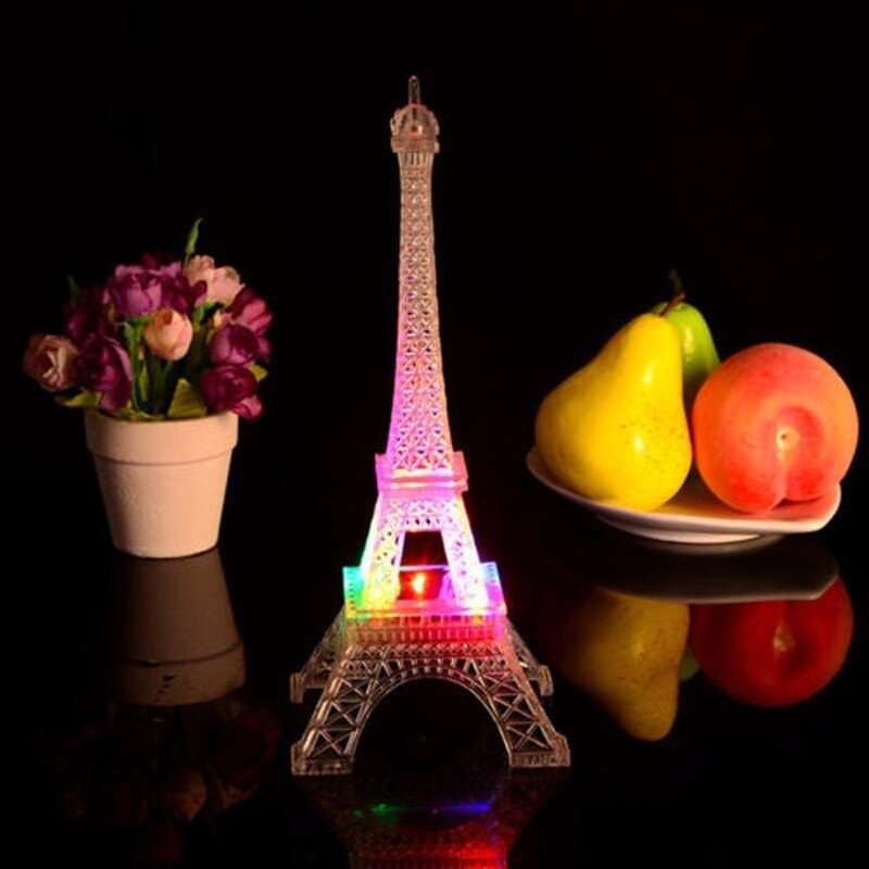 Mini 7 Màu Thay Đổi Tháp Eiffel LED Night Light Lamp Romatic Trang Trí Phòng Ngủ Phong Cách Lãng Mạn Đèn Bàn Phòng Ngủ