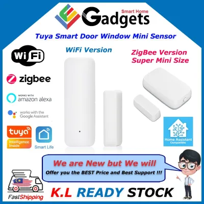 Tuya Smart Door Window Sensor Security Alarm Wireless WiFi ZigBee works with Smart Life Google Home Assistant Alexa