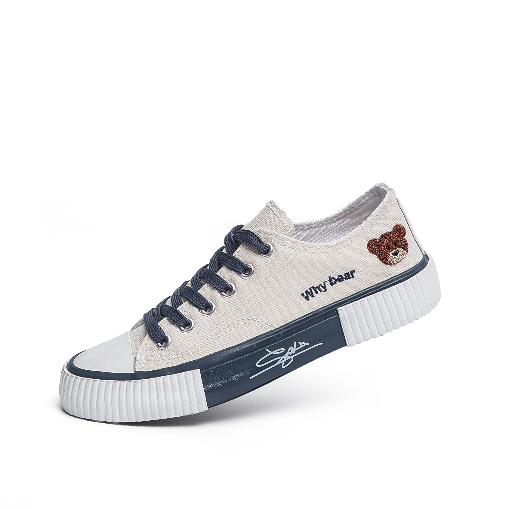 Korean Style Fashion Women's Canvas little bears thick-soled casual sports ins trendy student shoes_voghion.com