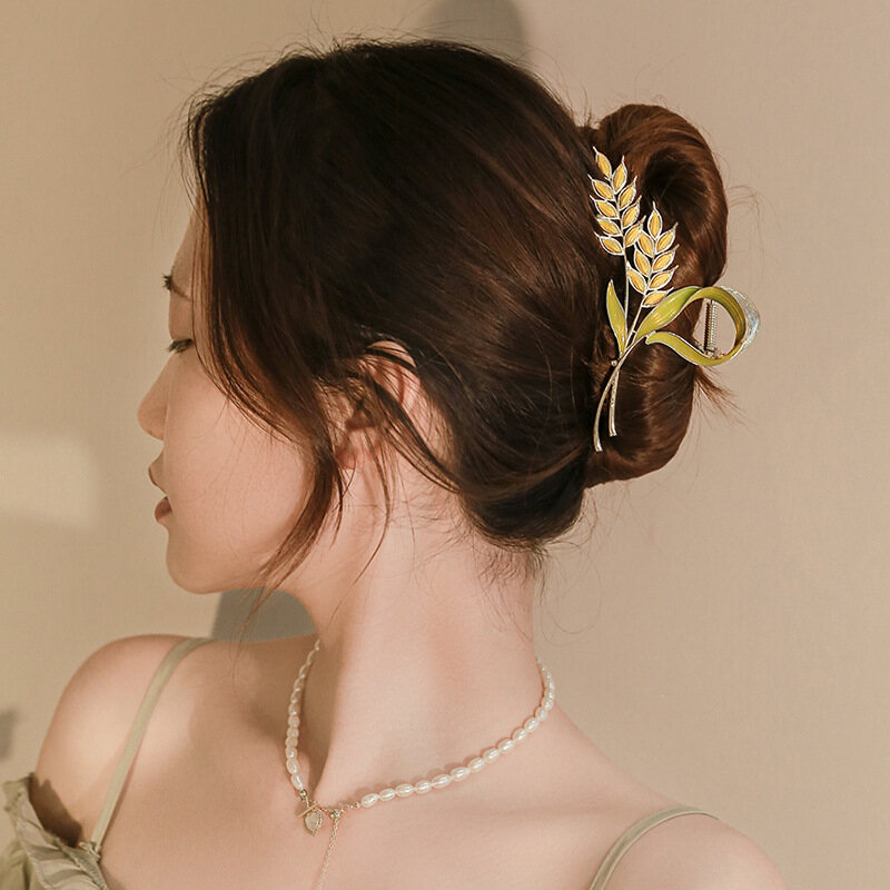 Kẹp Tóc Tai Lúa Mì Cho Nữ Kẹp Tóc Lúa Mì Kẹp Tóc Sau Đầu Kẹp Tóc Cá Mập Lớn Thanh Lịch Mùa Hè Phụ Kiện Tóc/Thời Trang