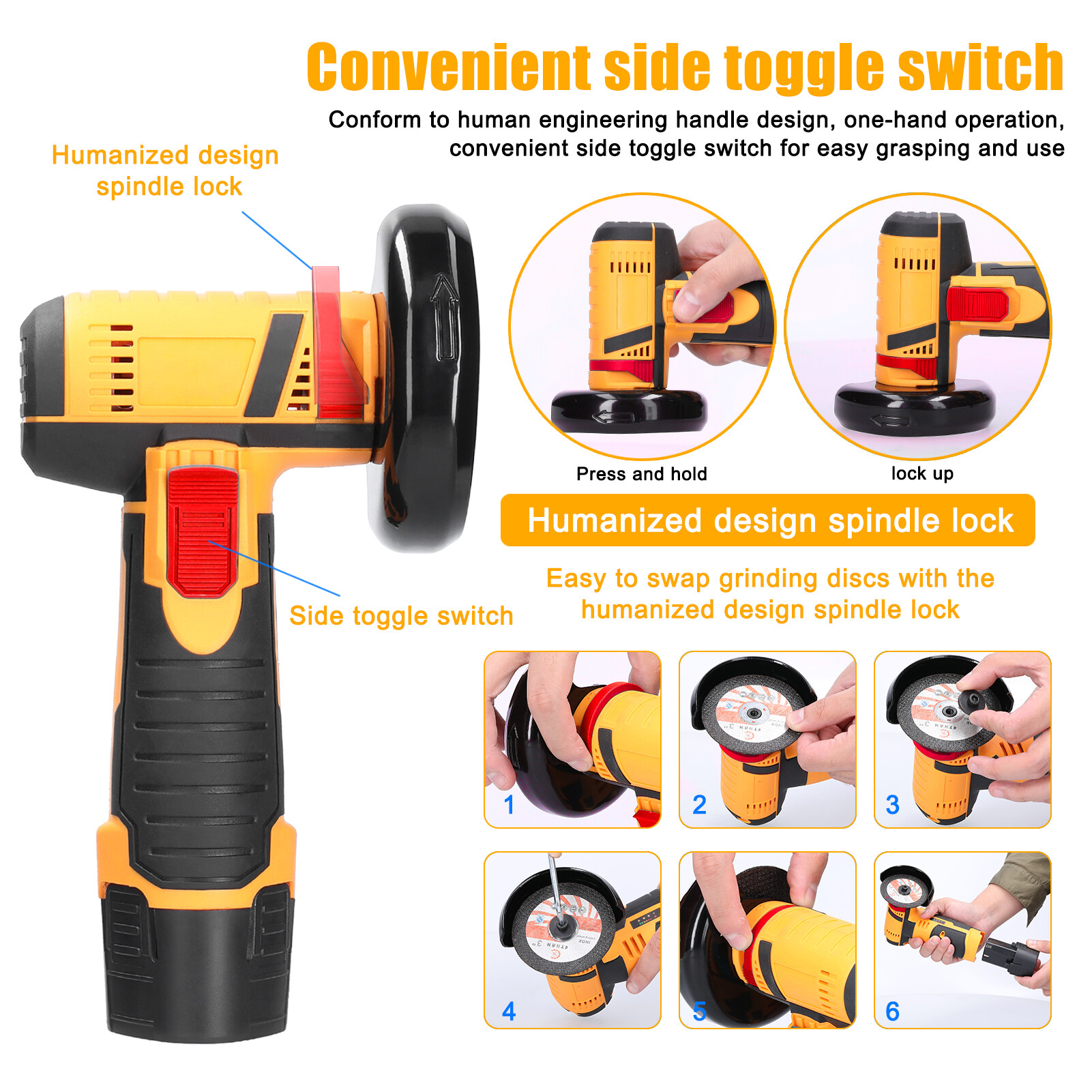 Smart Sensor 19500rpm Electric Grinding Machine Handheld Multifunctional Mini Grinder for Cutting Polishing Ceramic Tile Wood Stone Steel
