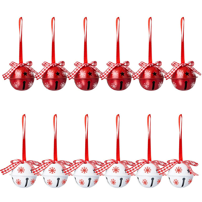 12Pcs Christmas Decoration Craft Bells Large Christmas Jingle Bells Christmas Ornaments Merry Christmas New Year