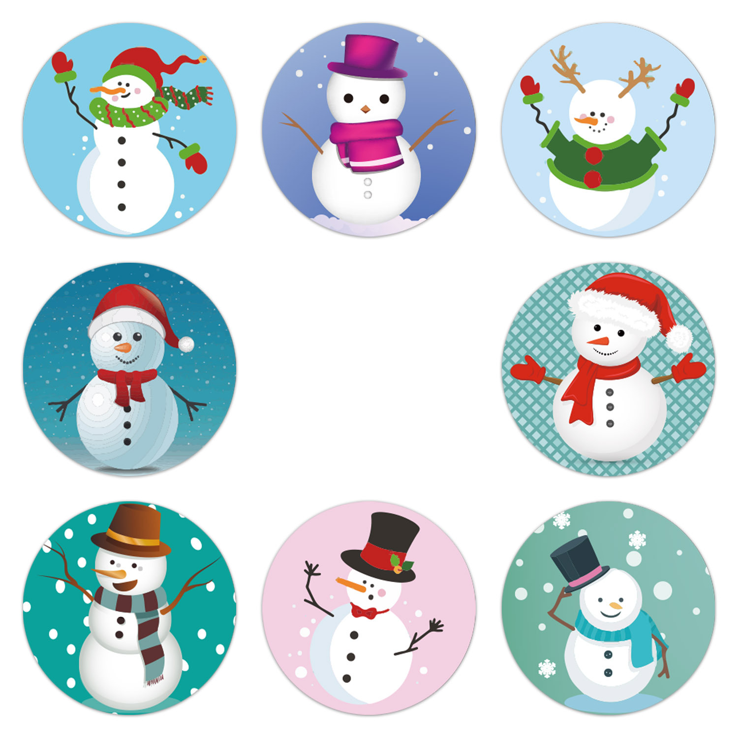 (Super Fan) 500pcs 8 Designs Merry Christmas Thank You Stickers Seal ...