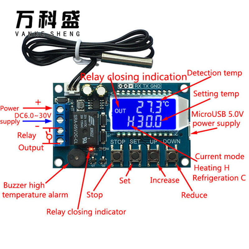 XY-T01 heating and cooling thermostat digital display temperature control switch temperature control module