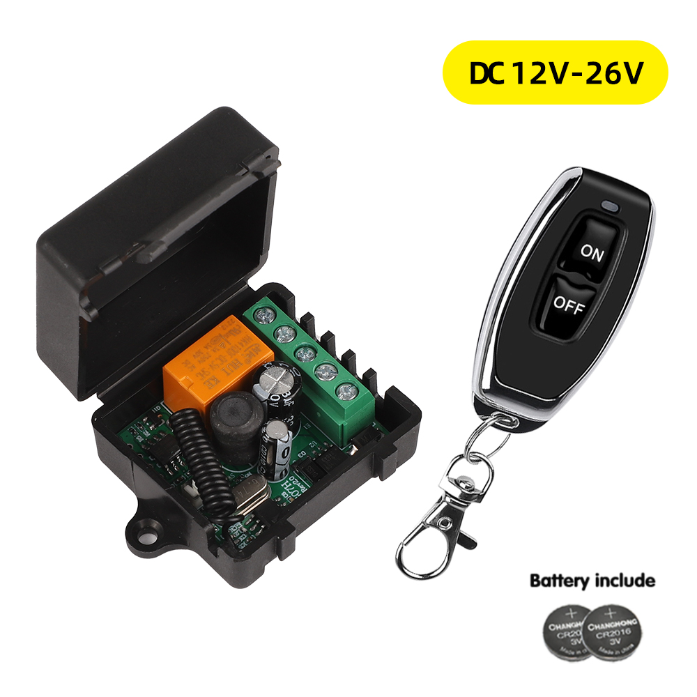 Kebidumei 433mhz dc 12v 24v 36v wireless rf remote control switch relay receiver with on off transmitter for led light bulb diy control