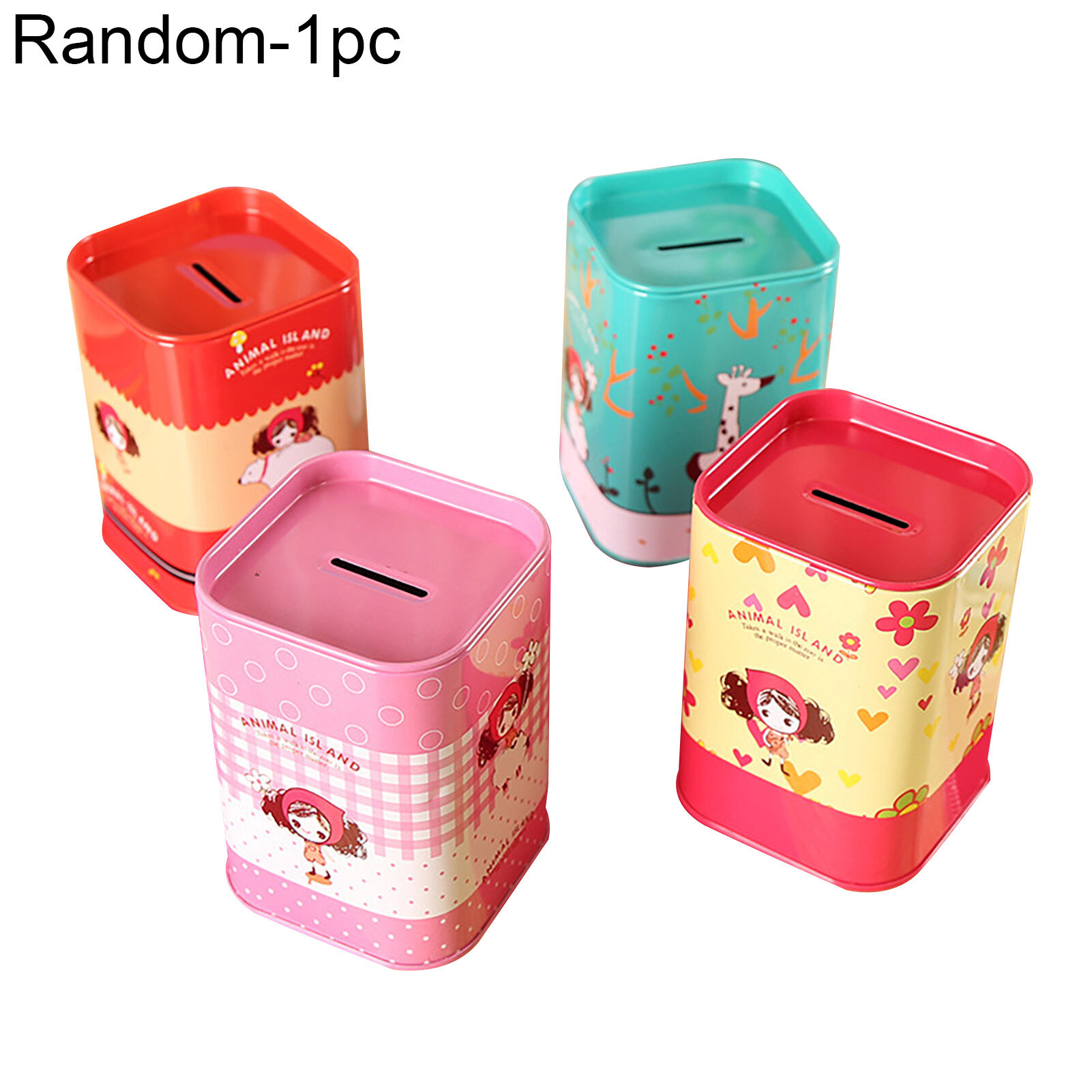 Farfi Animal Pattern Money Box Rectangle Iron Decorative Saving Bank for Home Vivid Money Bank