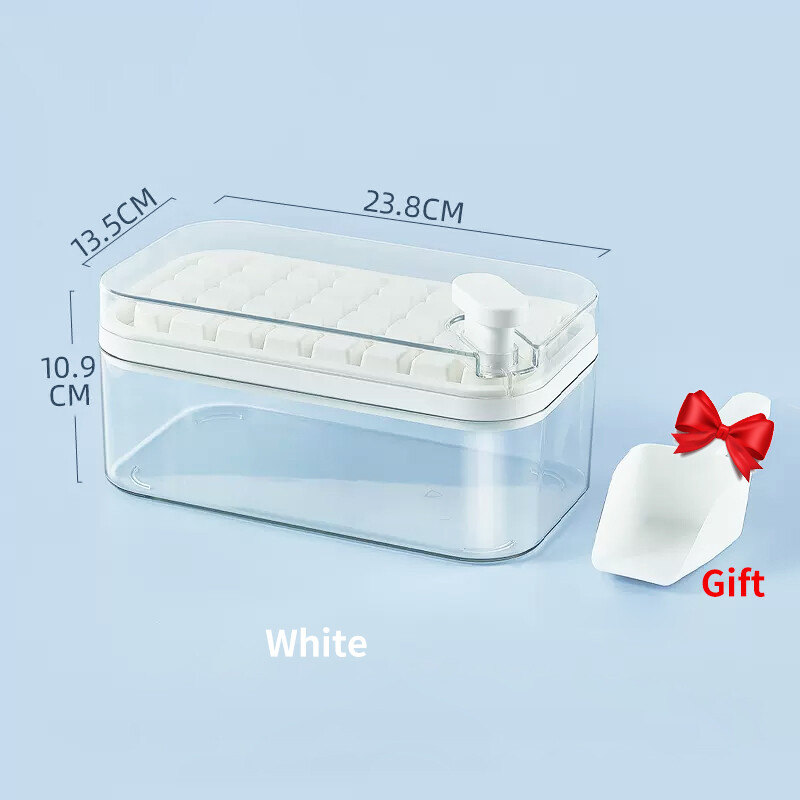 Konco 32 grids ice cubes maker Ice cubes tray with container box easy Demolding ice moulds large capacity iced drinks tool with ice spatula