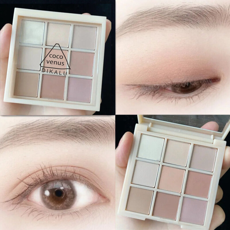 Bảng phấn mắt 9 màu lỳ trong suốt tự nhiên lâu trôi không thấm nước Everbeauty - INTL