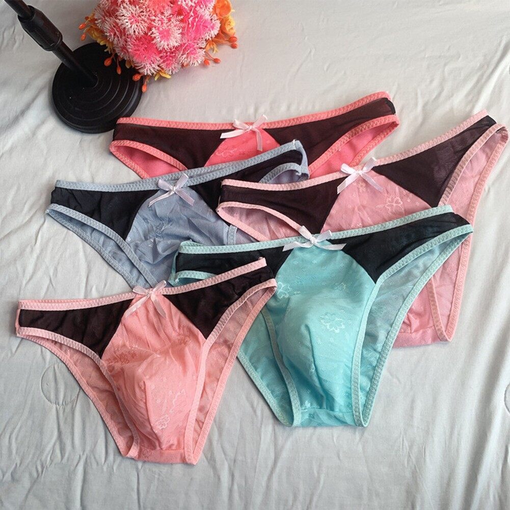 【specialthing】 Sissy Underpants For Men Ultra-Thin Breathable Jacquard Large Underwear 【Ready Stock】