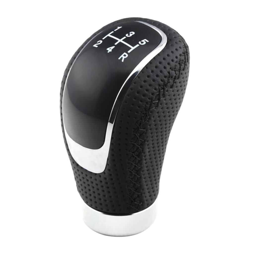 CCEarth 5 Speed Manual Car Gear Shift Knob Stick Shifter Lever Stitching Black+Black