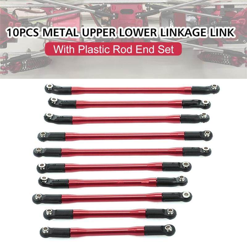 10PCS Metal Upper Lower Linkage Link With Plastic Rod End Set for 1/10 AXIAL SCX10II 90046 90047 RC Crawler Car