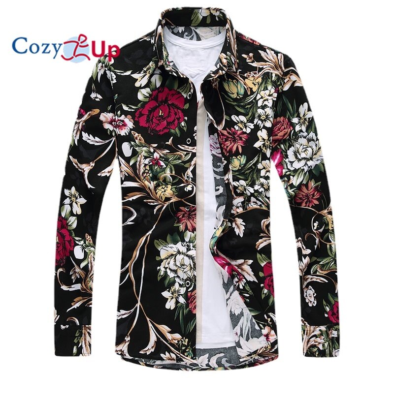 Cozy Up Long Sleeve Shirt Men Long Sleeve Floral Batik Casual Hawaiian Style