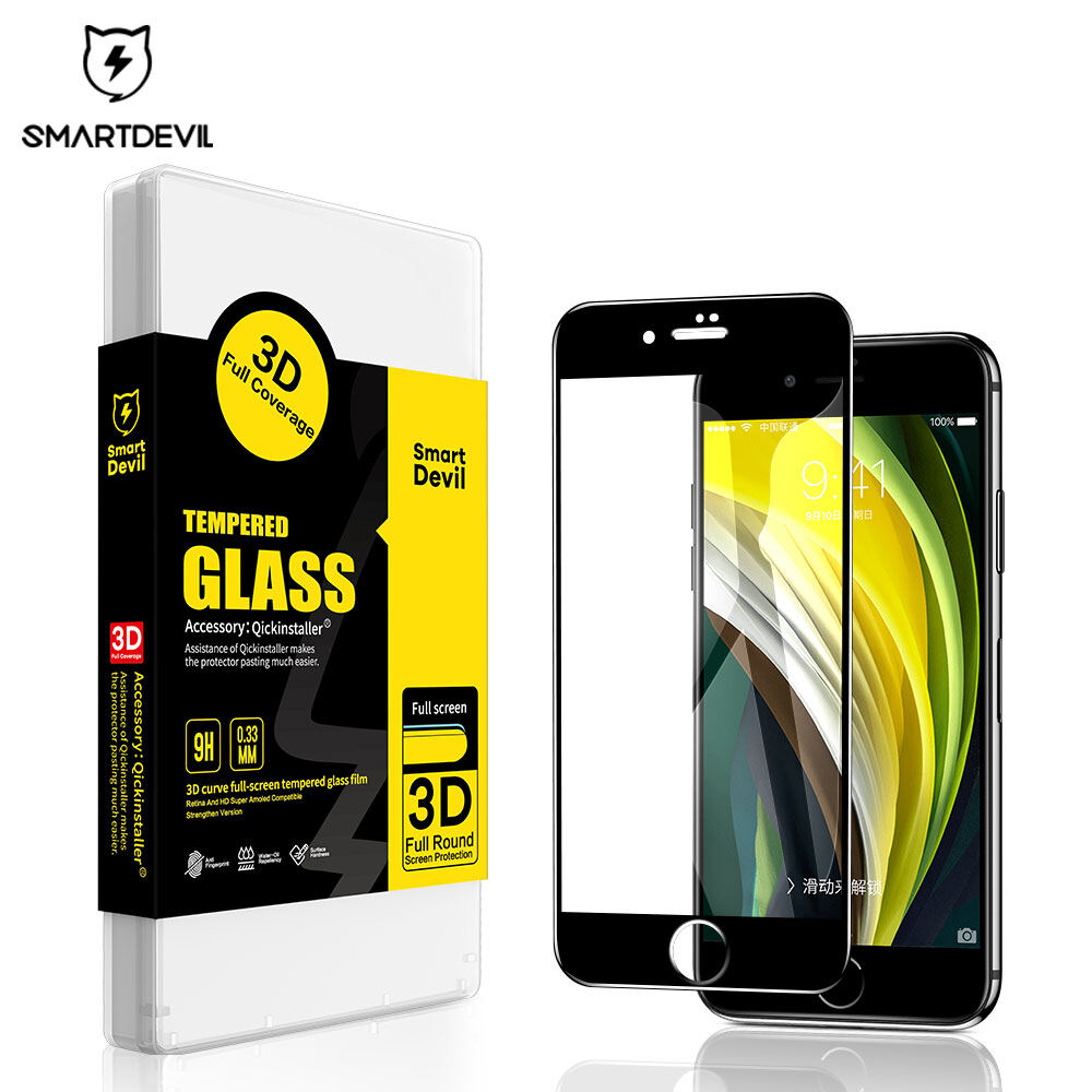 SmartDevil Phim Kính IPhoneSE Phim Kính Cường Lực Che Phủ Toàn Màn Hình iPhone Se 2 Mới 2020 Phim Bảo Vệ Điện Thoại Di Động Chống Cháy Nổ Chống Vân Tay
