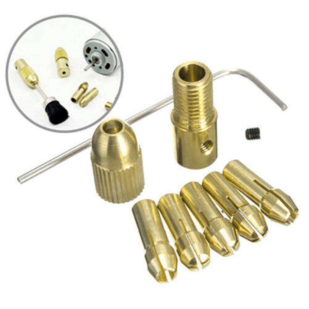 Unnicoco 8Pcs 0.5-3mm Electric Drill Bit Kit Collet Mini Twist Drill Tool Chuck Set