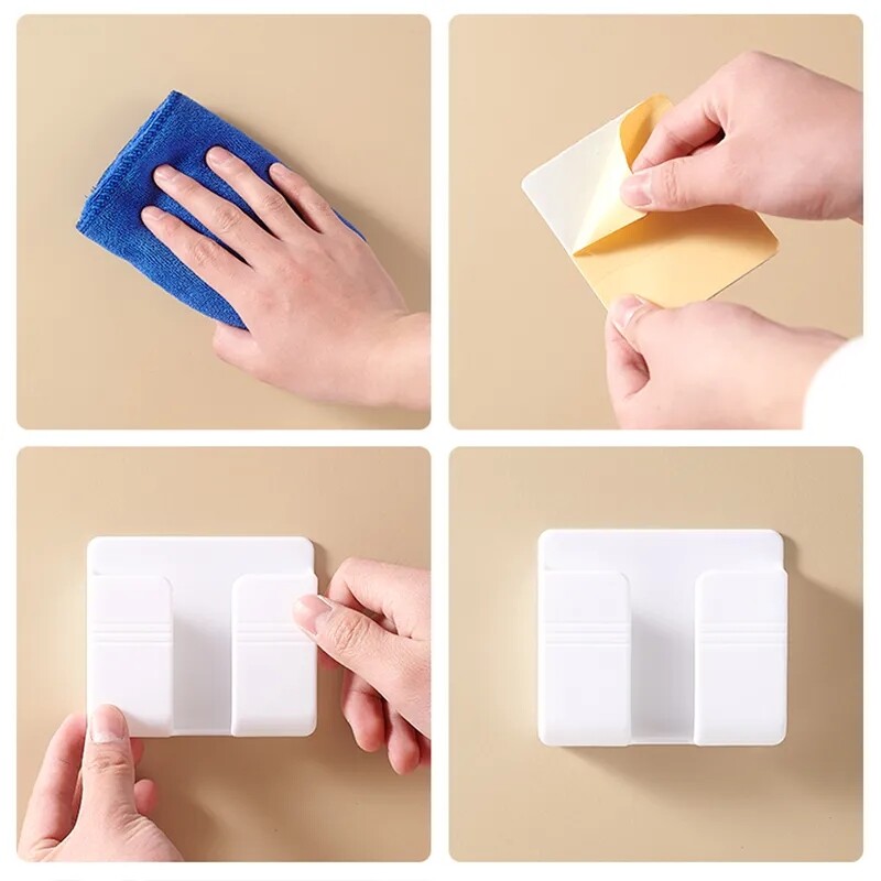 YESPERY Hộp Đựng Điều Khiển Từ Xa Sạc Điện Thoại Di Động Gắn Tường Đa Năng Giá Treo Khung Cắm