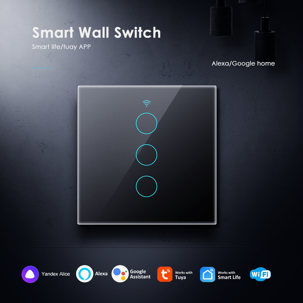 EL style TUYA WiFi Smart Touch Switch 1/2/3 /4Way Home Wall Button for Alexa Google Home Assistant Smart Home Smart Life 0906
