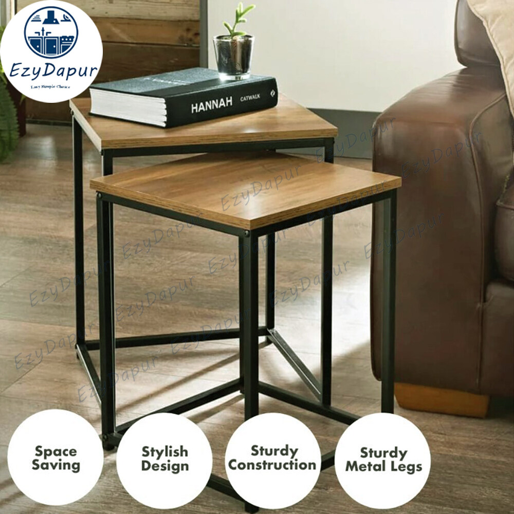 EZYD Modern Coffee Table ( 2 in 1 Set) Bedside Table Display Stand Home