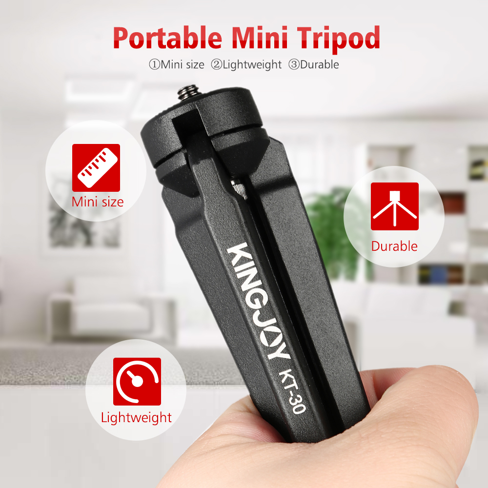 KINGJOY Portable Mini Tripod Stabilizer Stable Aluminium Alloy Desktop Tabletop Three-leg Stand Holder Support Base with 1/4 Inch Screw for GoPro Cameras DSLR Camcorder for Stabilizers of ZHIYUN FEIYU HOHEM DJI MOZA Max. Load Capacity 3kg/6.6Lbs