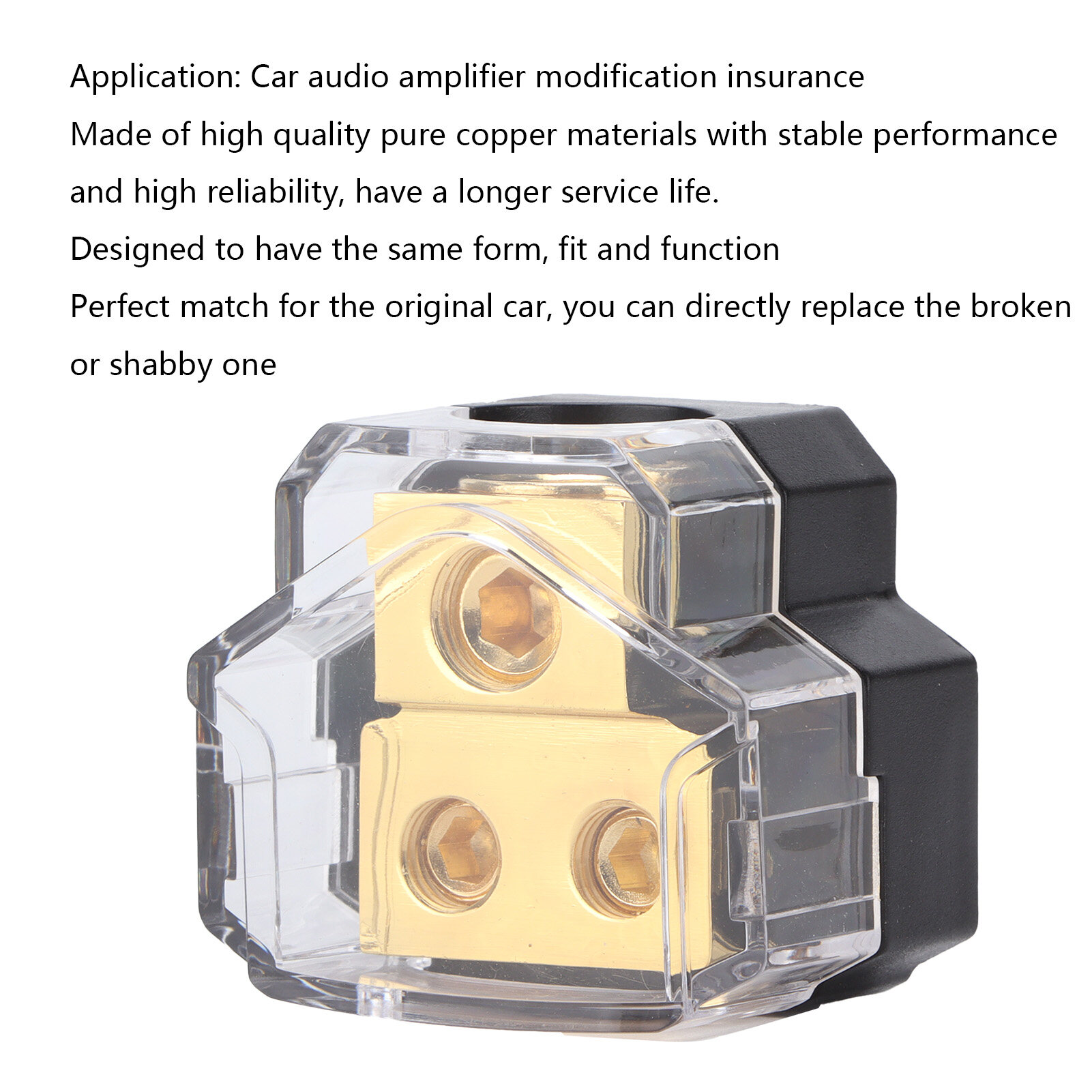 รถ1X2GA ใน2x4GA Out Power Distribution Block ตัวยึดฟิวส์เครื่องขยายเสียงการปรับเปลี่ยนทองแดงบริสุทธิ์