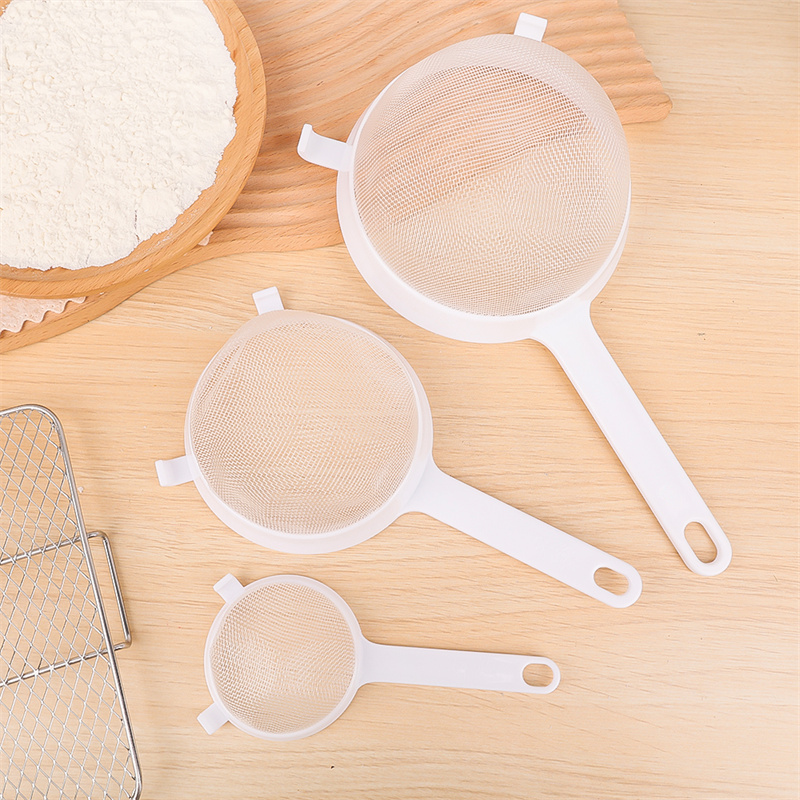 Nhà bếp cầm tay nhựa tái sử dụng lưới bộ lọc lá trà sàng lọc rây bột colander soymilk phin cà phê phụ kiện nhà bếp