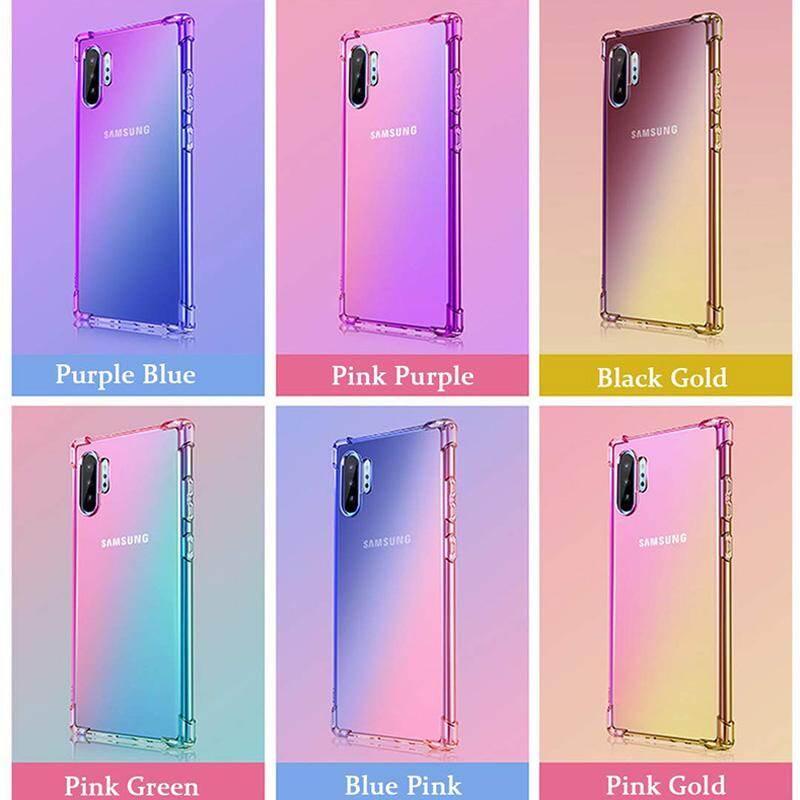 Ốp bảo vệ chất liệu TPU thiết kế màu sáng tối bốn góc chống sốc cho Samsung Galaxy Note 10 Plus