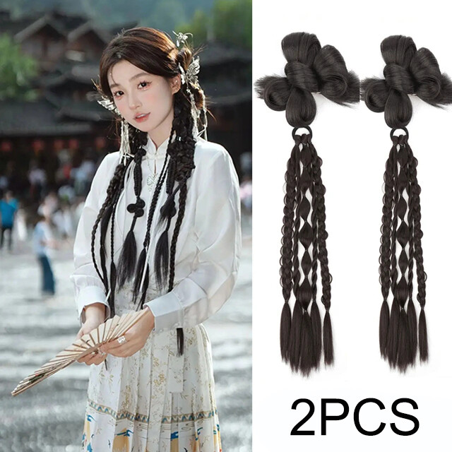 Wig Ponytail Flower Braid Two Strands Twisted Twist Braid Wig New Chinese Style National Style Braided Bridal Hairstyle