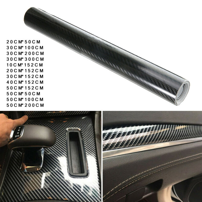 Miếng Dán Vinyl Dán Xe Hơi Sợi Carbon Bóng 5D Bong Bóng Miễn Phí Decal, Kiểu Dáng