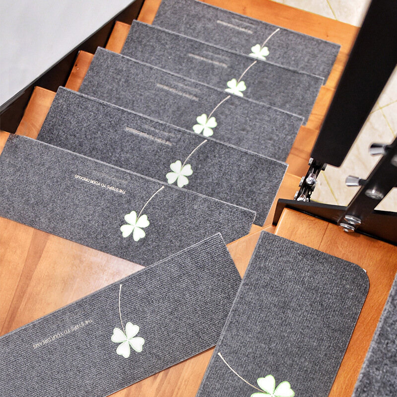 Luminous Self-adhesive Non-slip Stair Carpet Mat Floor DIY Non Slip Stair Treads Carpet Mats for Wooden Steps Stair Runner Indoor Rugs Mats Pads for Safety and Grip for Kids Elders