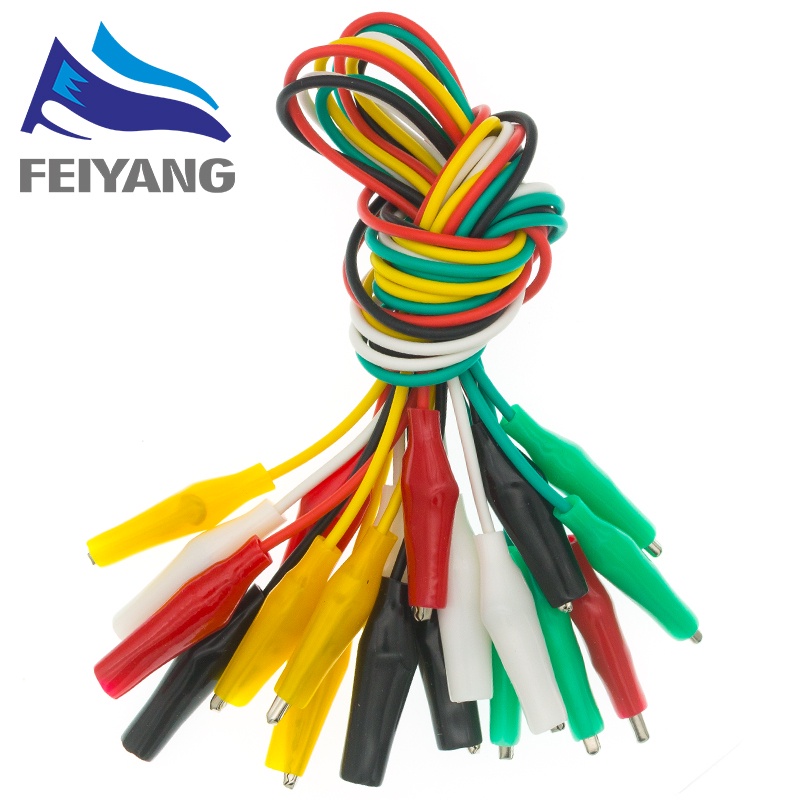 10pcs Alligator Clips Electrical DIY Test Leads Alligator Double-ended Crocodile Clips Roach Clip Test Jumper Wire