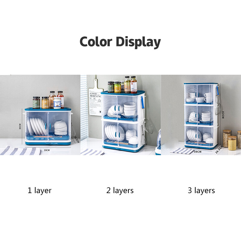 Shelf storage box kitchen drain cupboard with lid tableware storage box plastic dish rack