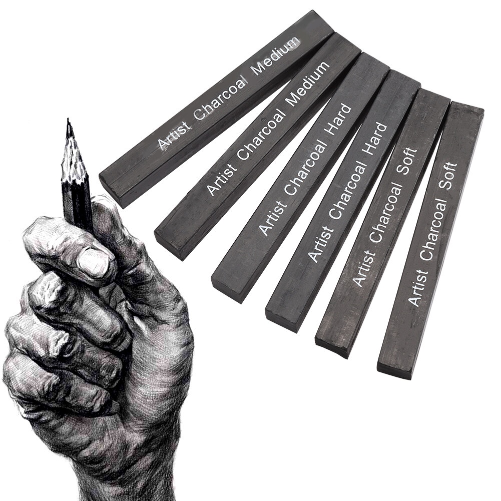 Than vuông, Than thỏi Compressed Charcoal Artist 6 thanh