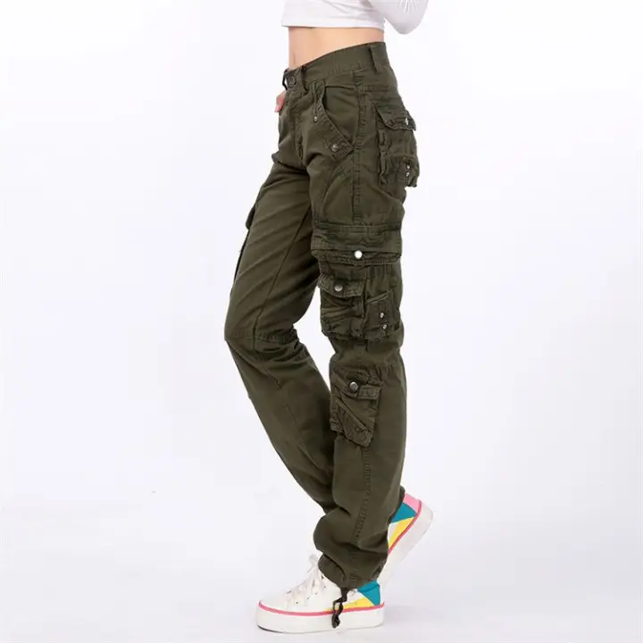 women's cargo pants with pockets plus size