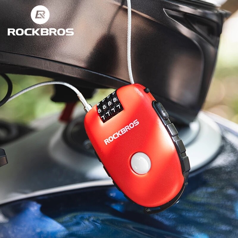 ROCKBROS Cable Bicycle Lock Anti-theft bike Lock Cable Helmet Lock Chain Backpack Cycling Password Lock