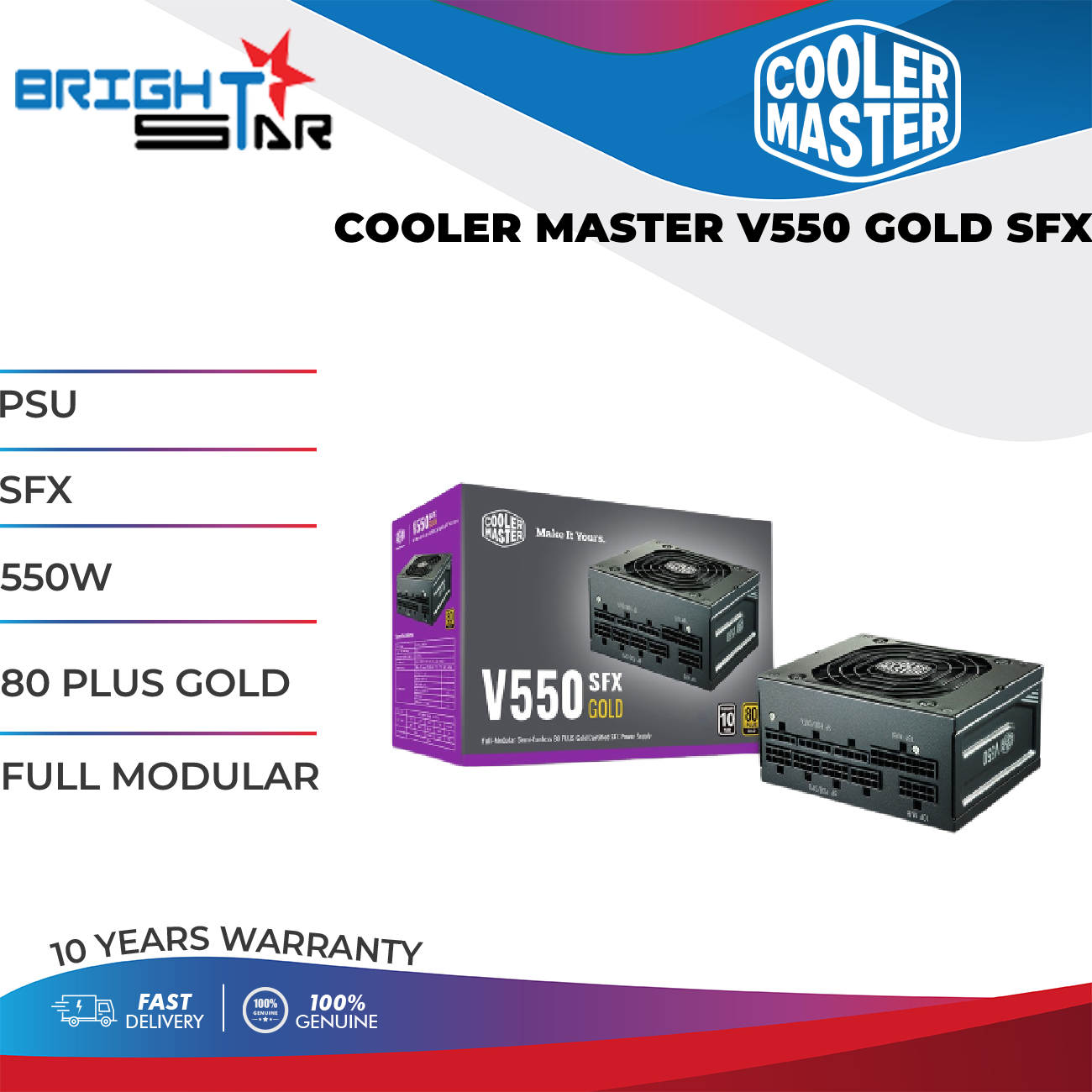 PSU / COOLER MASTER V550 GOLD SFX / SFX / (550W,650W,850W) / 80 PLUS ...