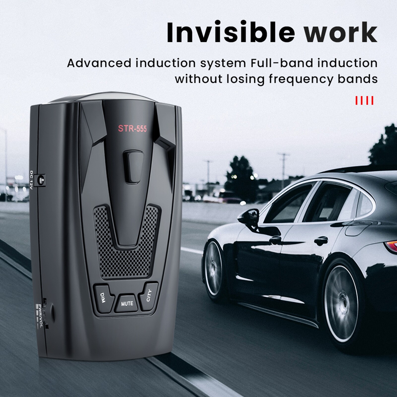 Radar Detector Full Frequency Detection Automotive Speed Alarm System Radar Detector with Red Light Camera Warning for Car