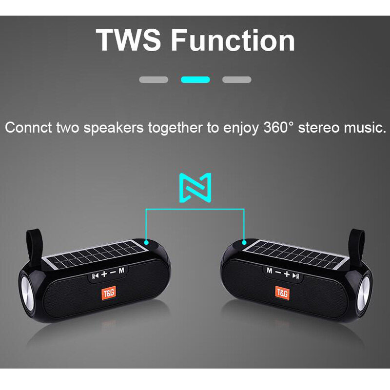 Banchugw 2023 Hộp Nhạc Stereo Không Dây, Sạc Tự Động Năng Lượng Mặt Trời, Loa Bluetooth Ngoài Trời Chống Nước Và Chống Ẩm Dành Cho Trung Tâm Âm Nhạc
