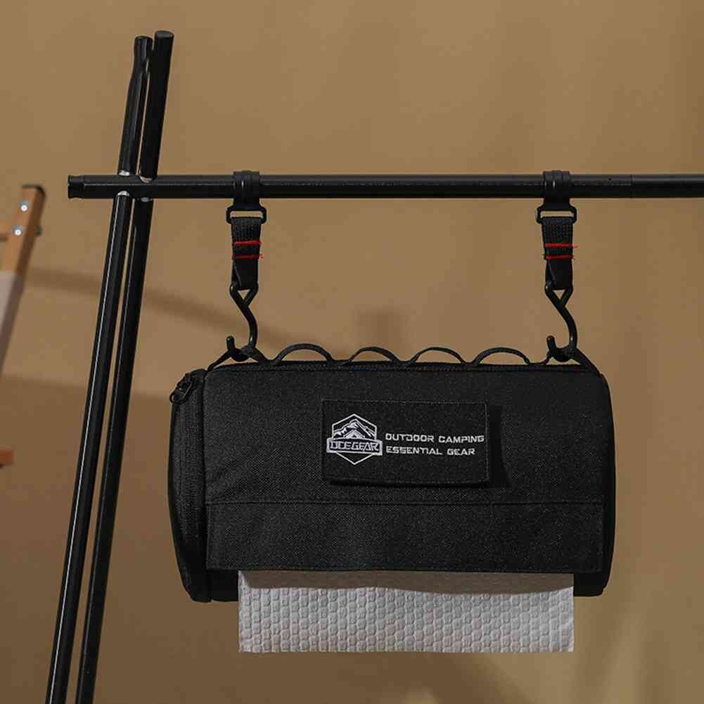 Tissue Cover Organizer Portable Tissue Paper Pouch Polyester Waterproof Hanging Napkin Holder for Picnic Camping Hiking