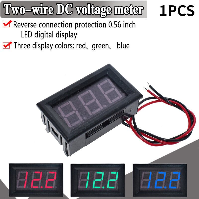 0.56 inch DC 4.5V-30V Digital DC Voltmeter LED Digital Voltage Meter with Reverse Connection Protection