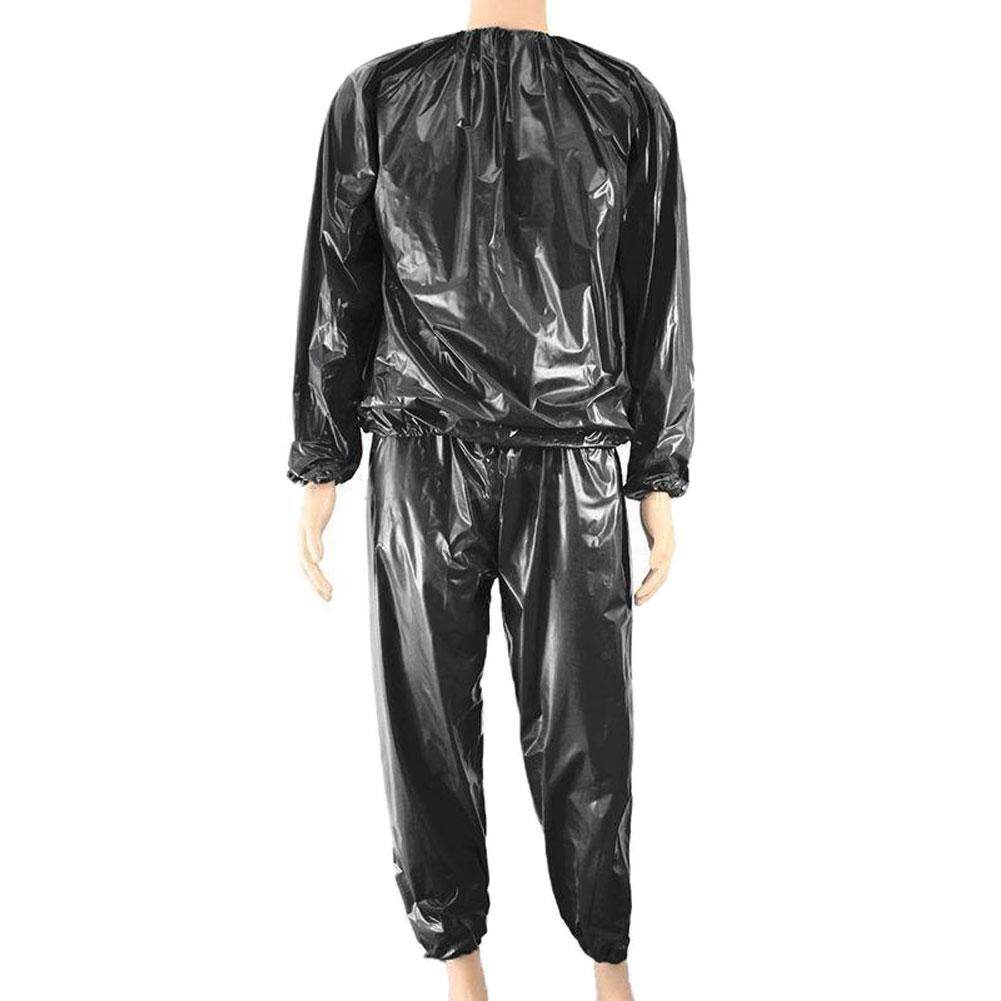 Honrane Unisex Sweat Sauna Exercise Gym Fitness Weight Loss Suit Top Pants Clothes Set