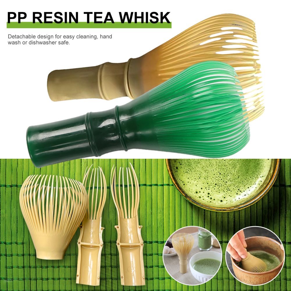 Resin Matcha Whisk Chasen Brush Tools for Matcha Green Tea Powder Reusable Powder Whisk with Whisk Holder Tea Ceremony